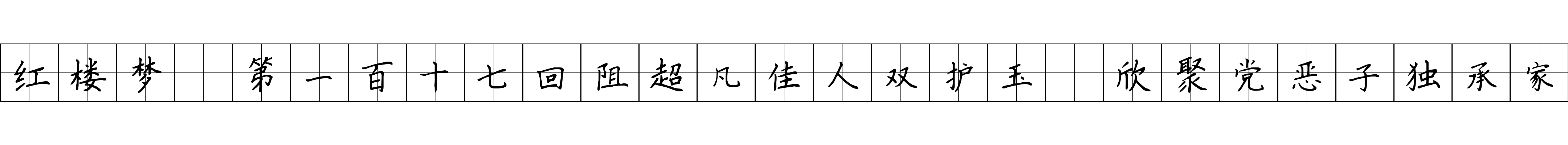 红楼梦 第一百十七回阻超凡佳人双护玉　欣聚党恶子独承家